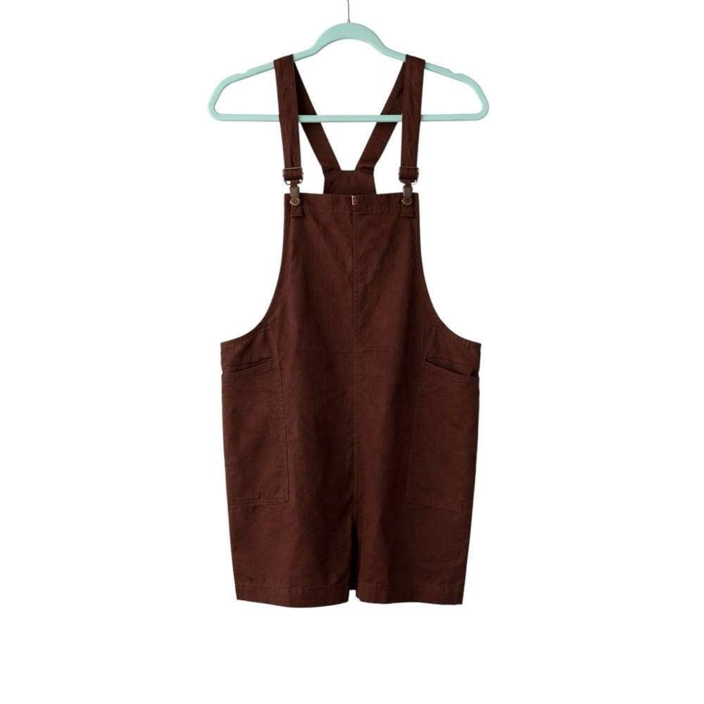Zenana Brown Overall Romper Boho Cotton Shortalls Adjustable Strap Jumper Medium